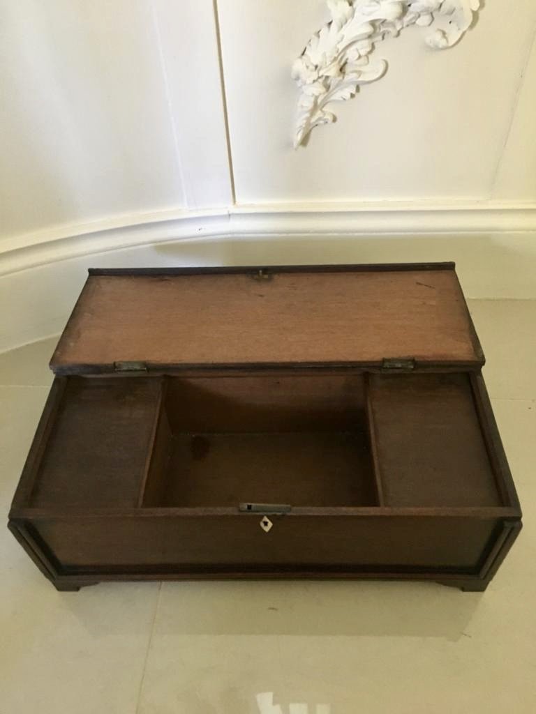 George III Antique Mahogany Tea Caddy - Image 2